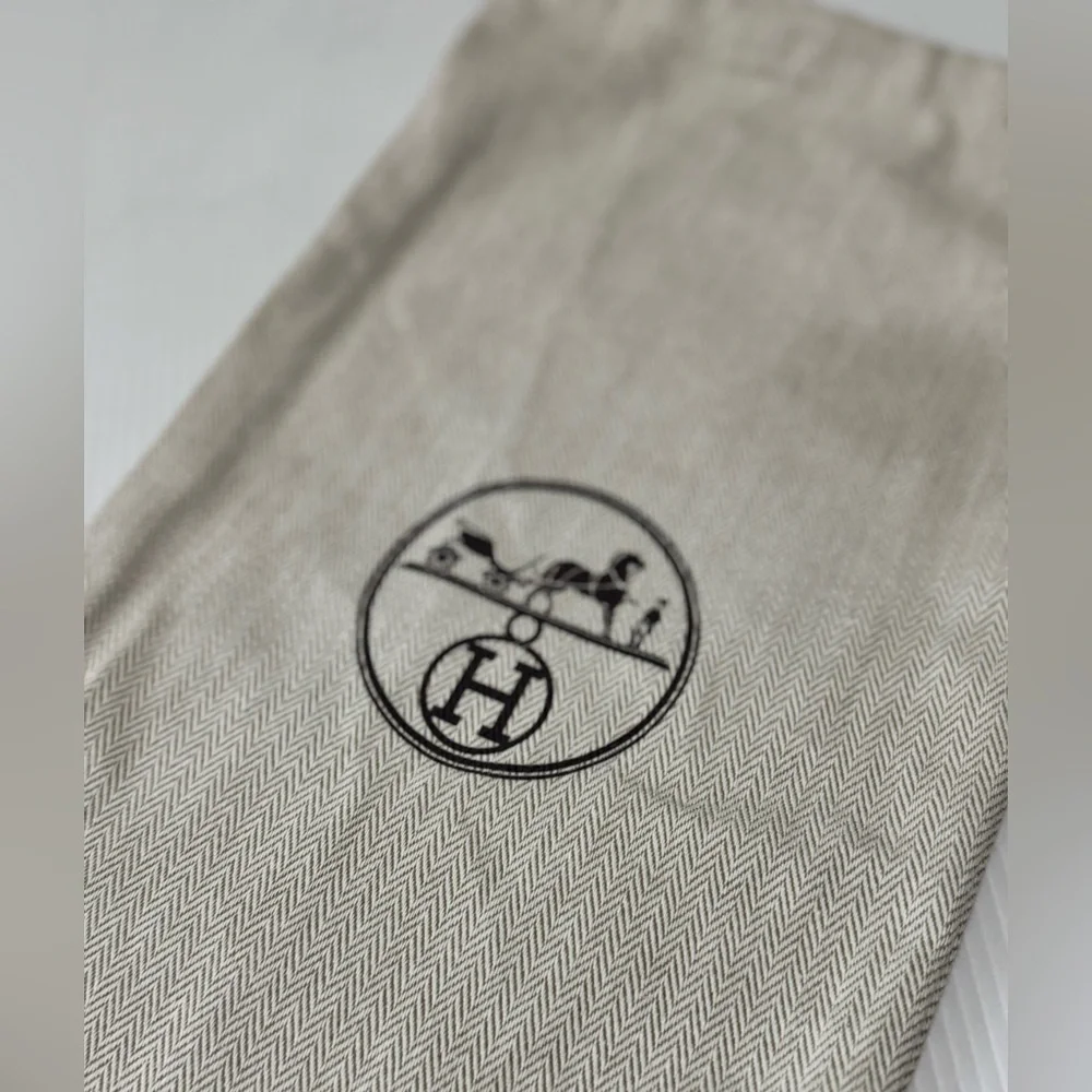 HERMES -  Cotton Drawstring Dust bag  - Cream